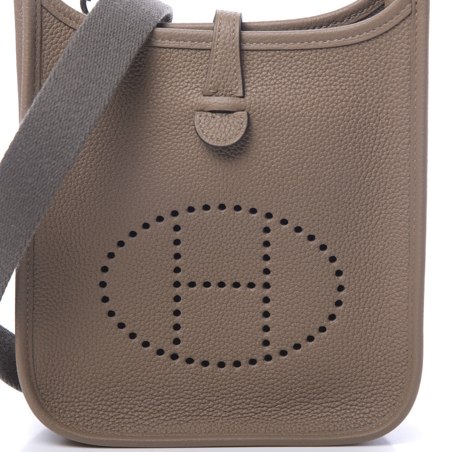 Hermes Taurillon Clemence Amazone Evelyne TPM Beige De Weimar Gris Etain 10 of 11