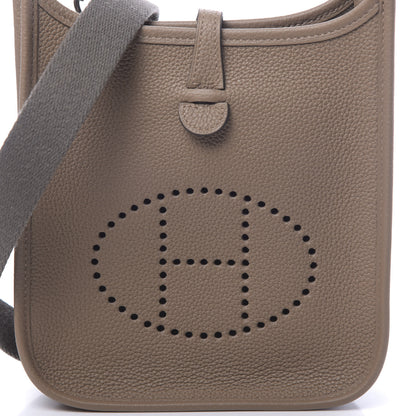Hermes Taurillon Clemence Amazone Evelyne TPM Beige De Weimar Gris Etain 10 of 11