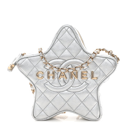 Chanel Metallic Lambskin Quilted Walk Of Fame Star Bag Silver 1 of 10