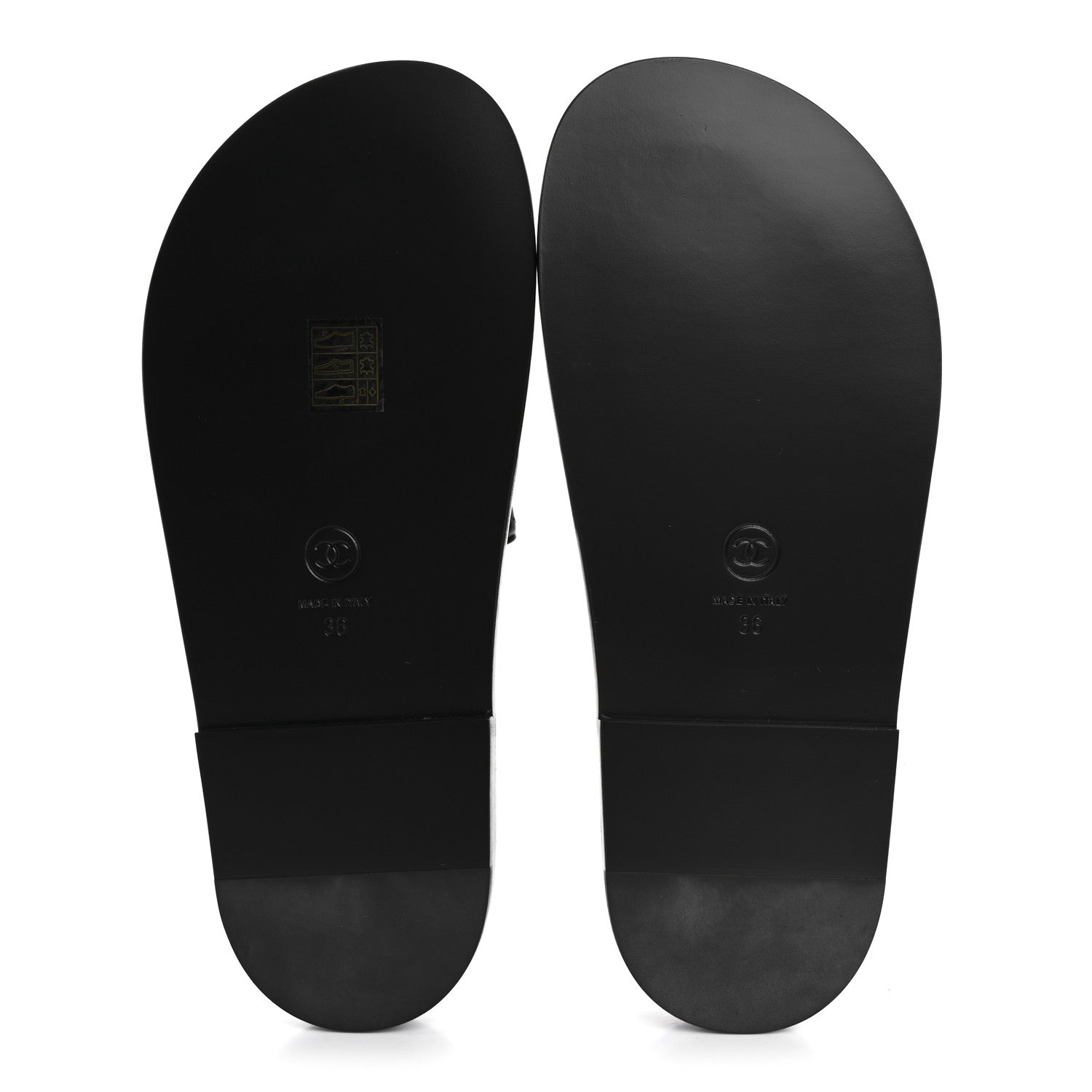 Chanel Lambskin Quilted Velcro Dad Chain CC Slide Sandals 36 Black 6 of 10