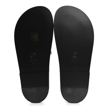 Chanel Lambskin Quilted Velcro Dad Chain CC Slide Sandals 36 Black 6 of 10