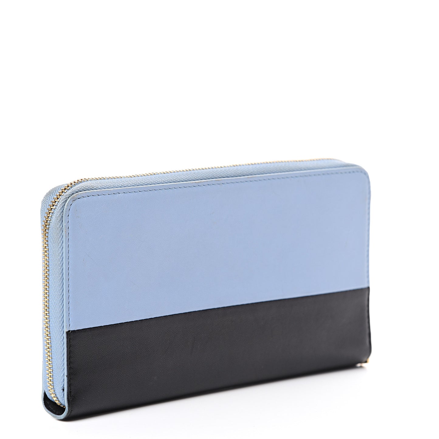 Lambskin Large Zip Around Multifunction Wallet Blue Lavender