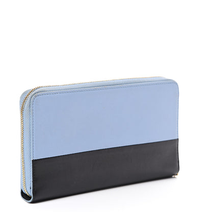 Celine Lambskin Large Zip Around Multifunction Wallet Blue Lavender 2 of 12