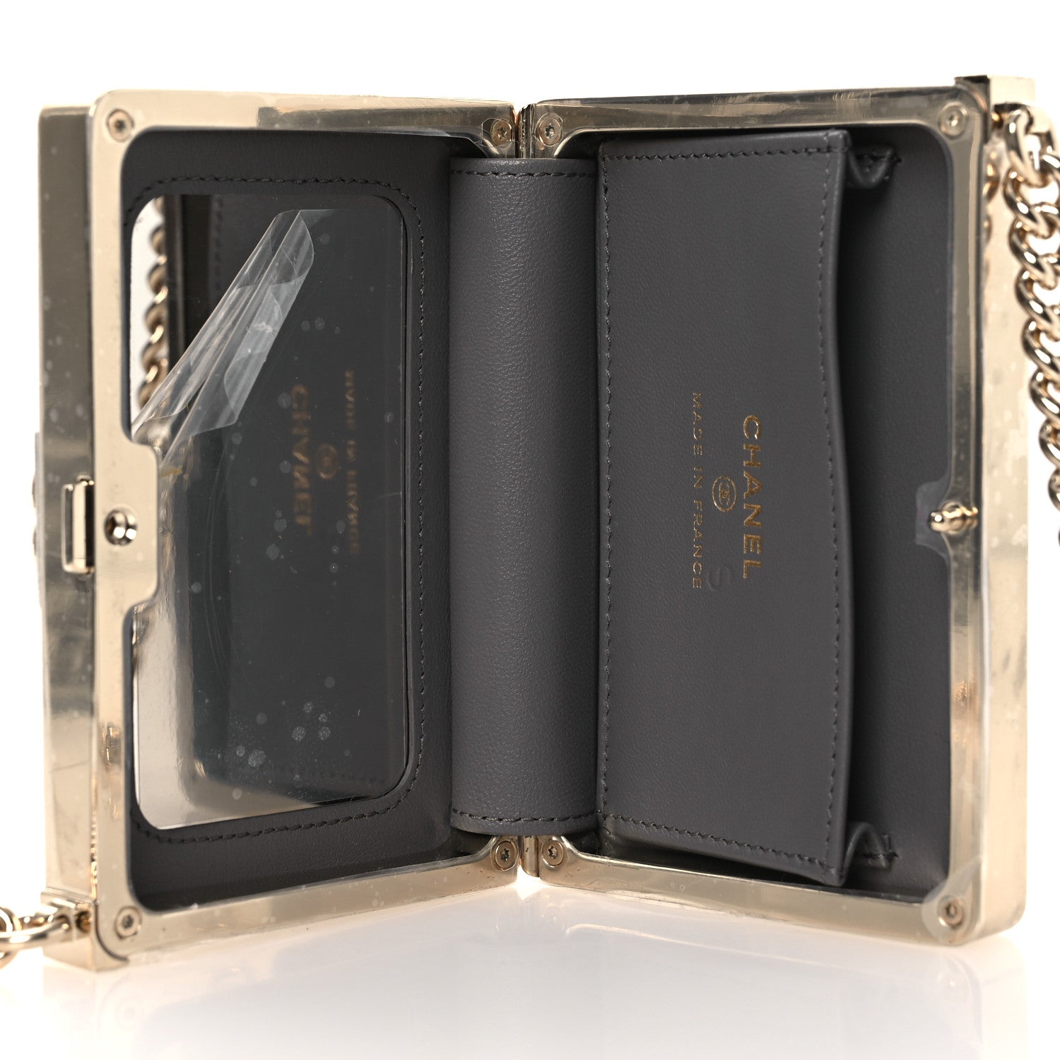 Chanel Lambskin Quilted Boy Minaudiere Dark Grey 5 of 14