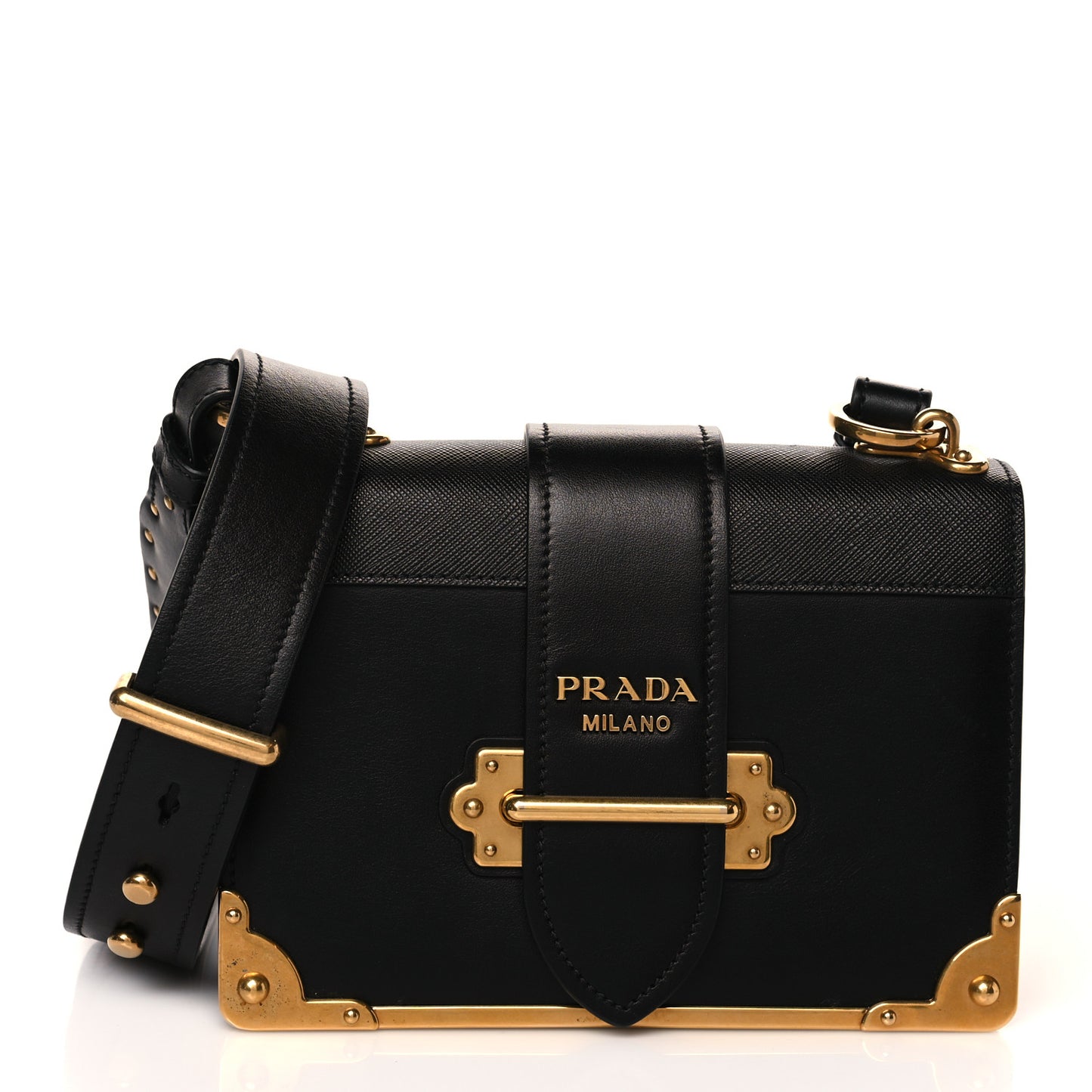 City Calf Saffiano Cahier Bag Black