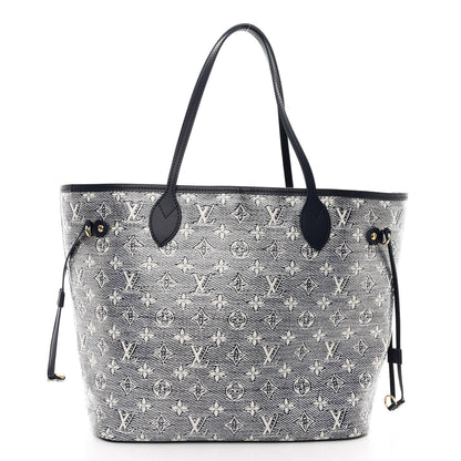 Louis Vuitton Monoglam Neverfull MM Blue 3 of 10