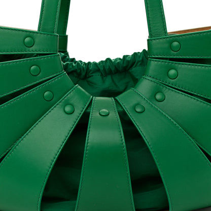 Bottega Veneta French Calfskin Shell Bag Racing Green 8 of 11