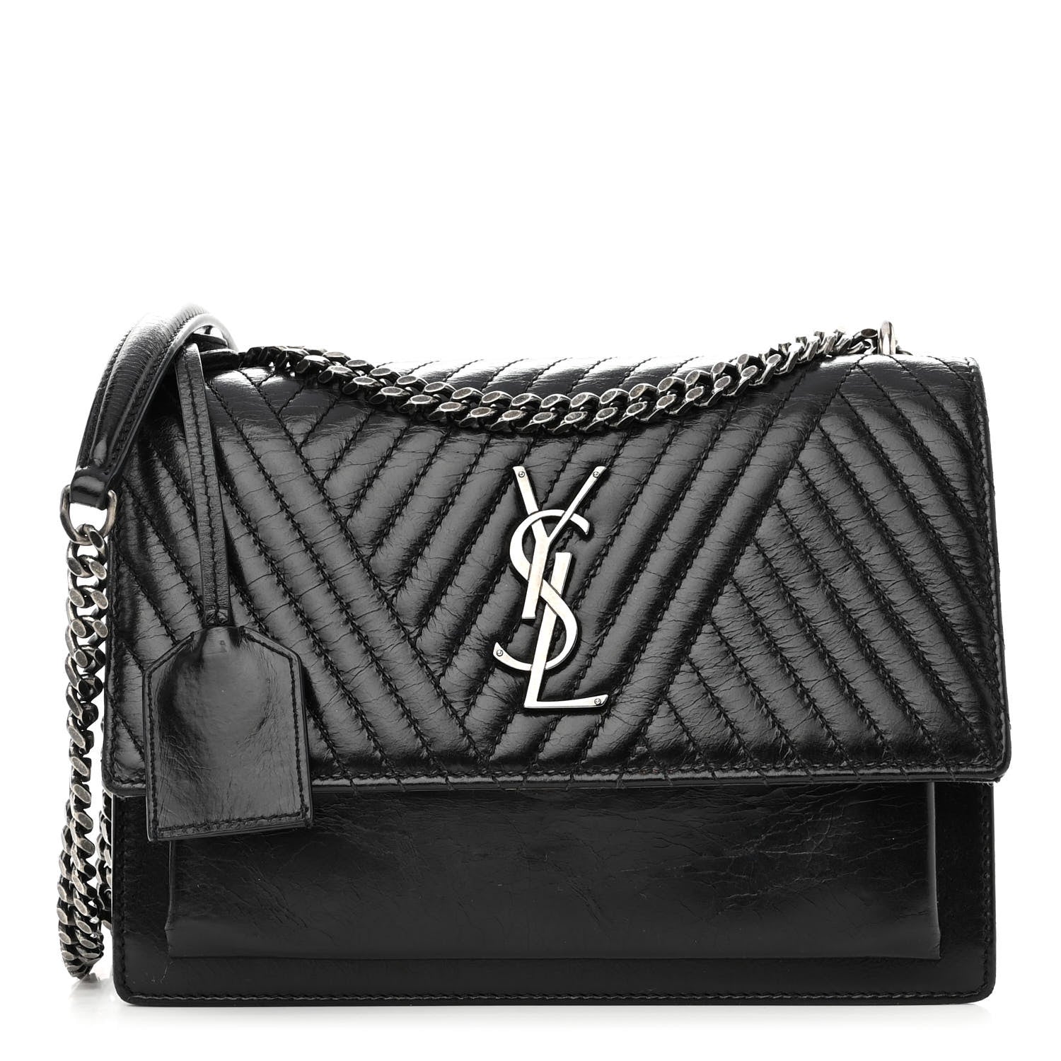 Saint Laurent Lambskin Mixed Quilted Medium Monogram Sunset Black 1 of 10