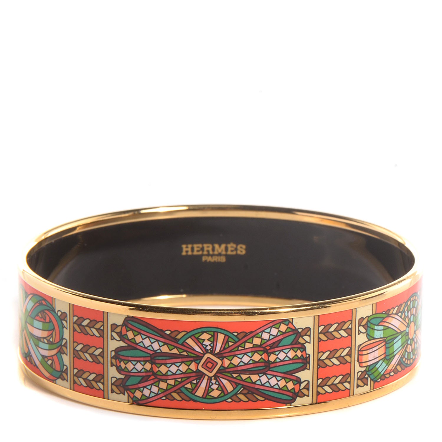 Hermes Enamel Printed Wide Rubans du Cheval Bracelet 65 1 of 6