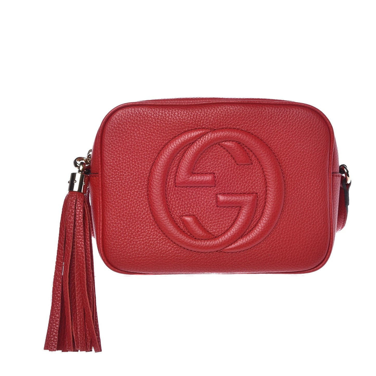 Pebbled Calfskin Small Soho Disco Bag Tabasco Red