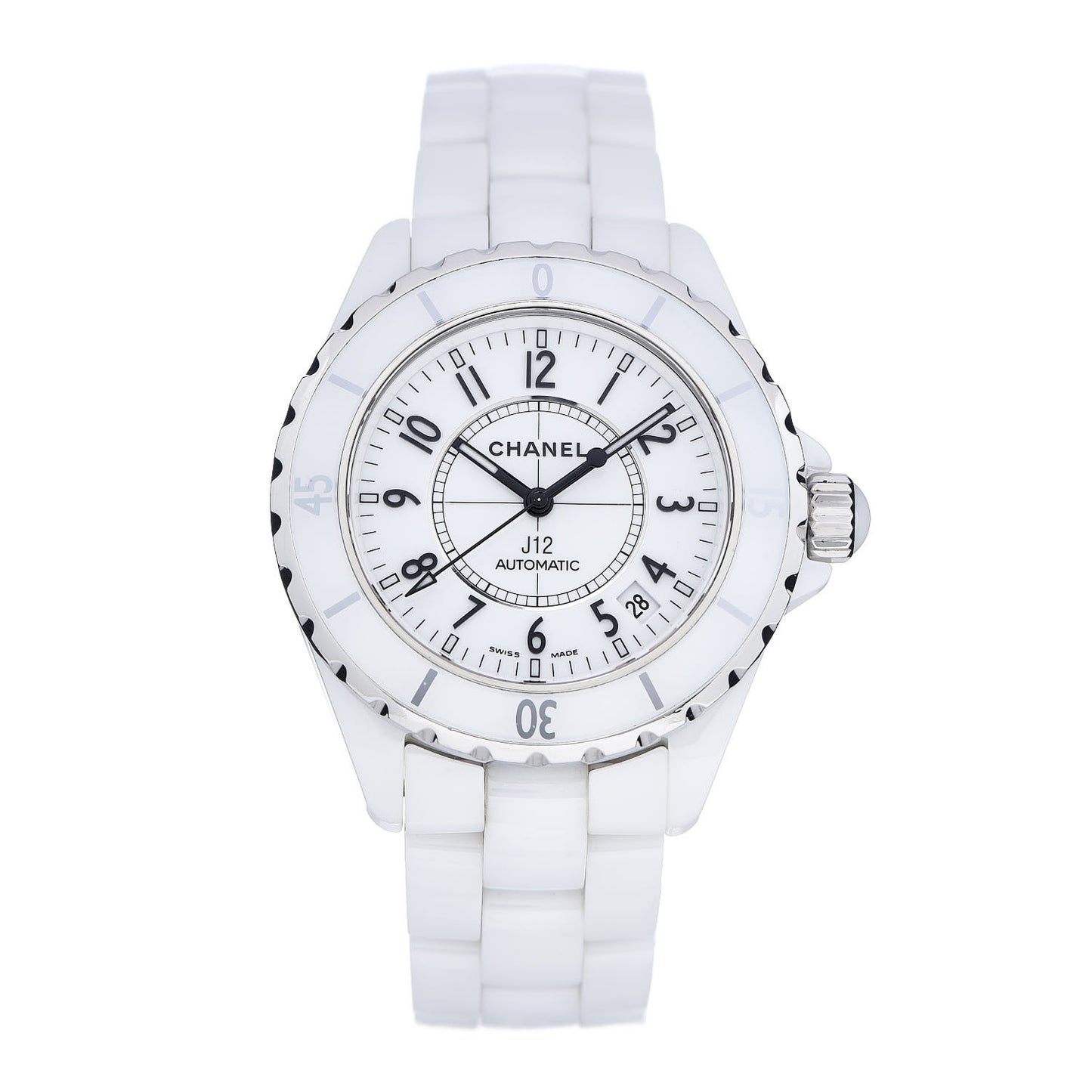 Stainless Steel Ceramic 38mm J12 Automatic Watch White