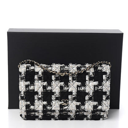 Chanel Tweed Quilted Wallet On Chain WOC Black Ecru White 11 of 11