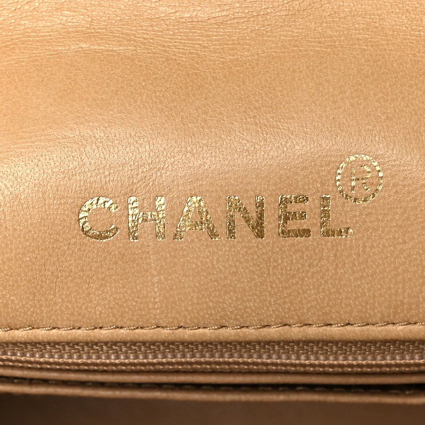 Lambskin Quilted Small Single Flap Beige