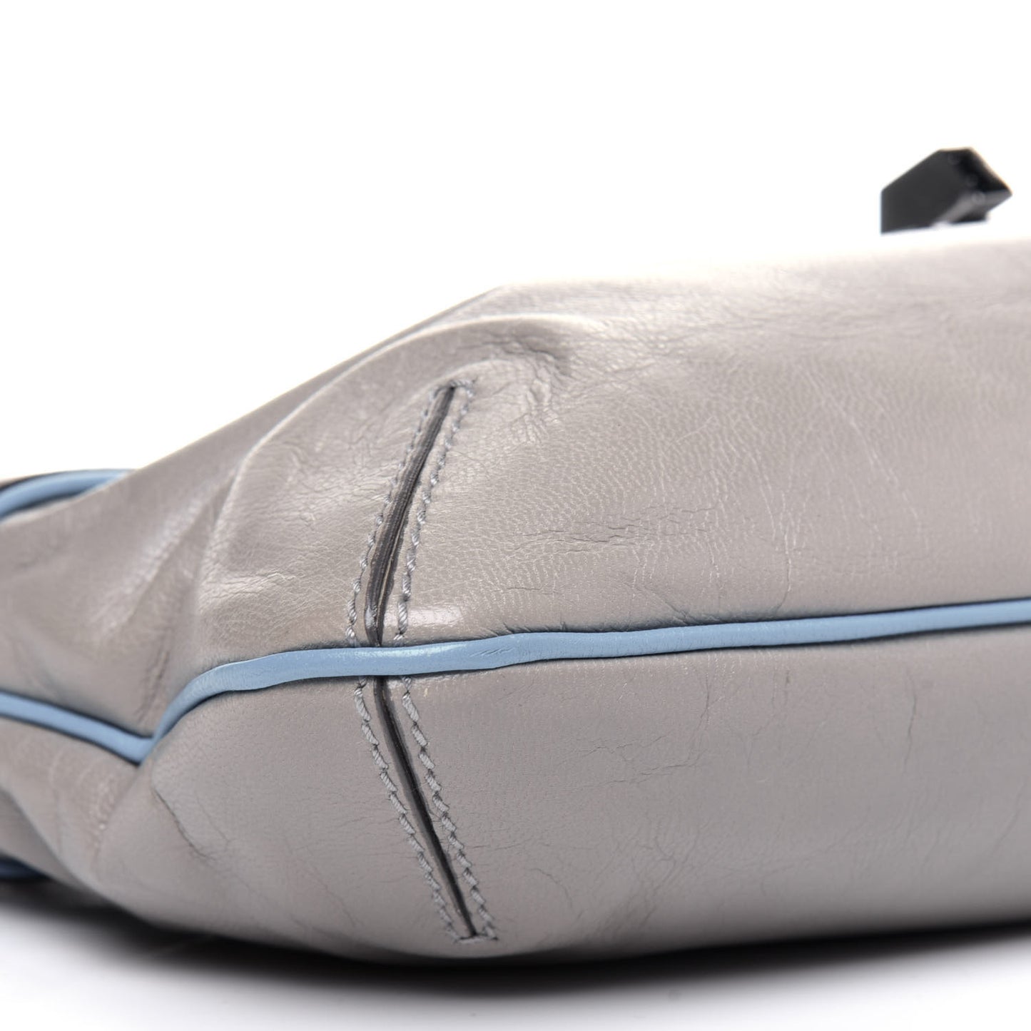 Chevre Silver Hardware Shoulder Bag