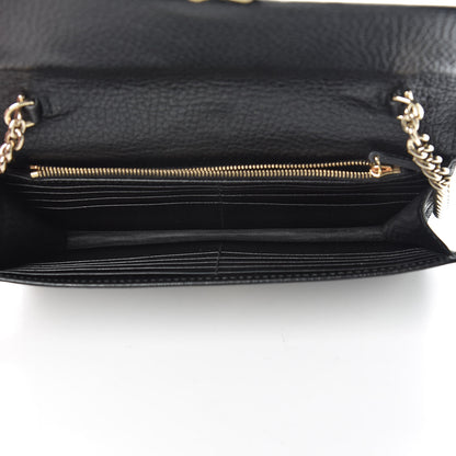 Gucci Dollar Calfskin Interlocking G Chain Wallet Black 5 of 12