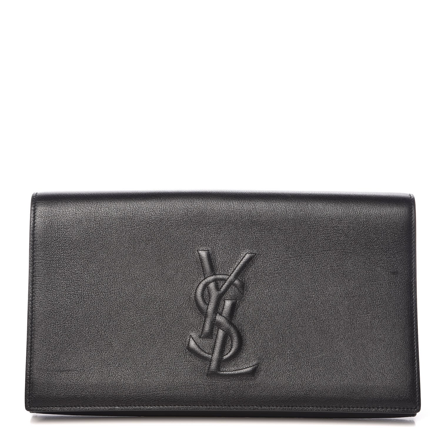 Saint Laurent Calfskin Monogram Large Belle De Jour Clutch Black 1 of 7
