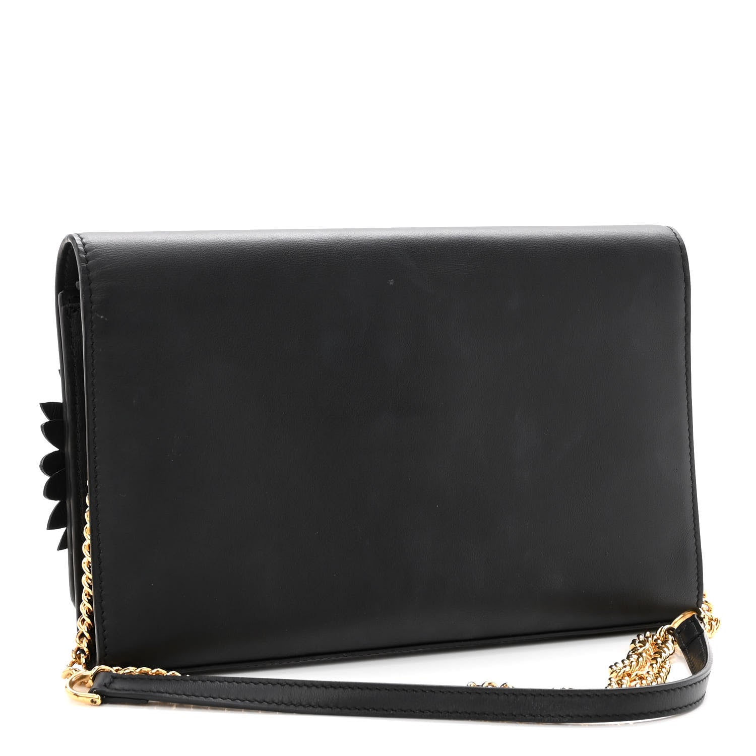 Fendi Vitello Liberty Century F is Fendi Floral Embellished Wallet On Chain Black 3 of 10