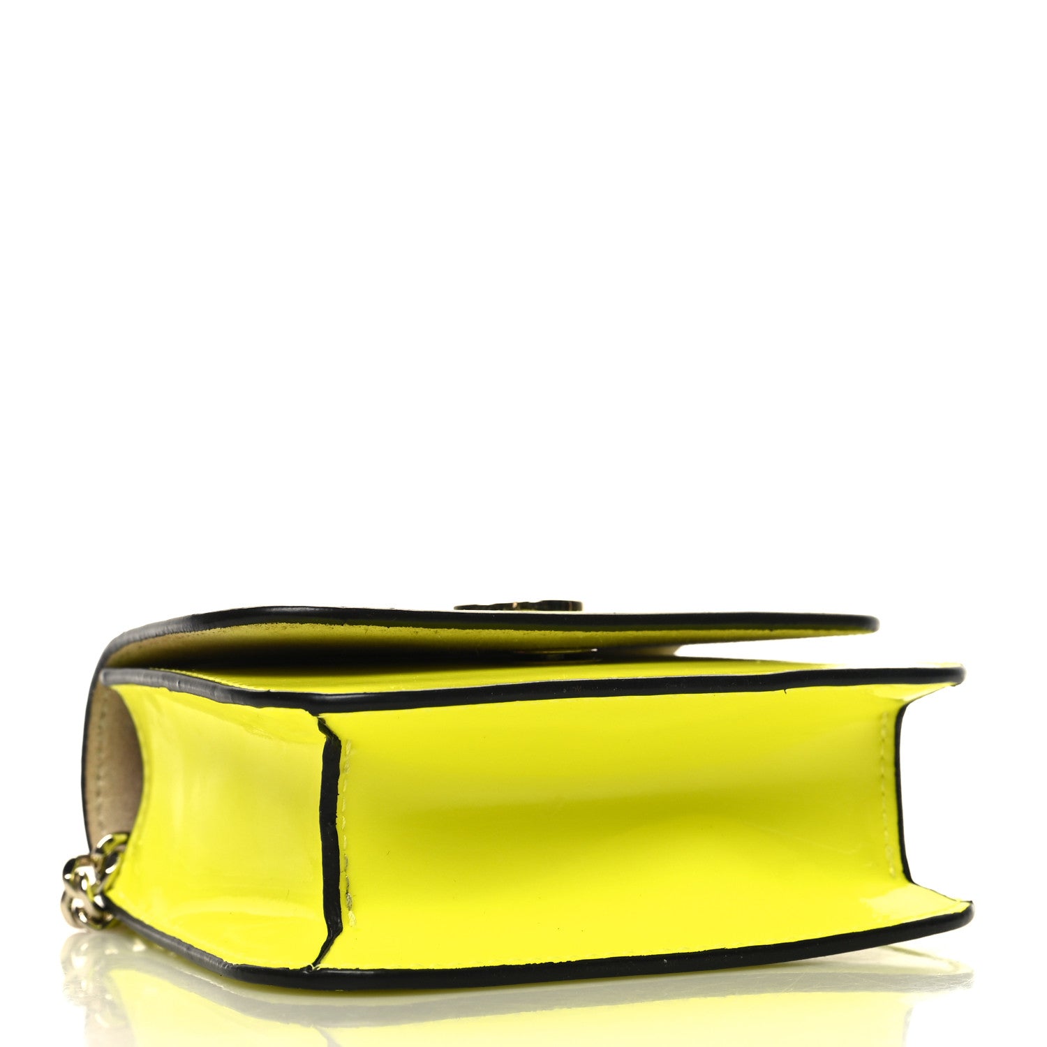 Jimmy Choo Patent Calfskin Micro Varenne Top Handle Satchel Neon Citron 4 of 10