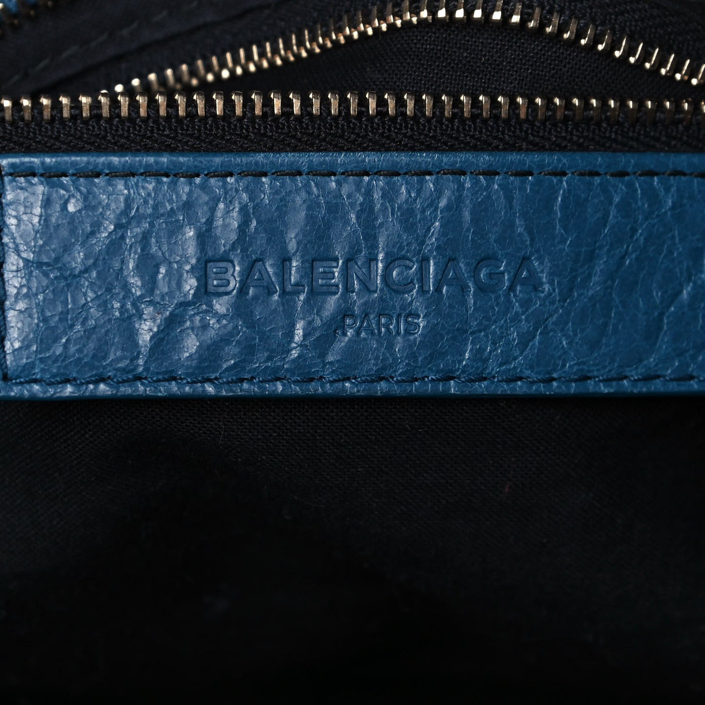 Agneau Arena Gold Hardware Metallic Edge City Bleu Abysse