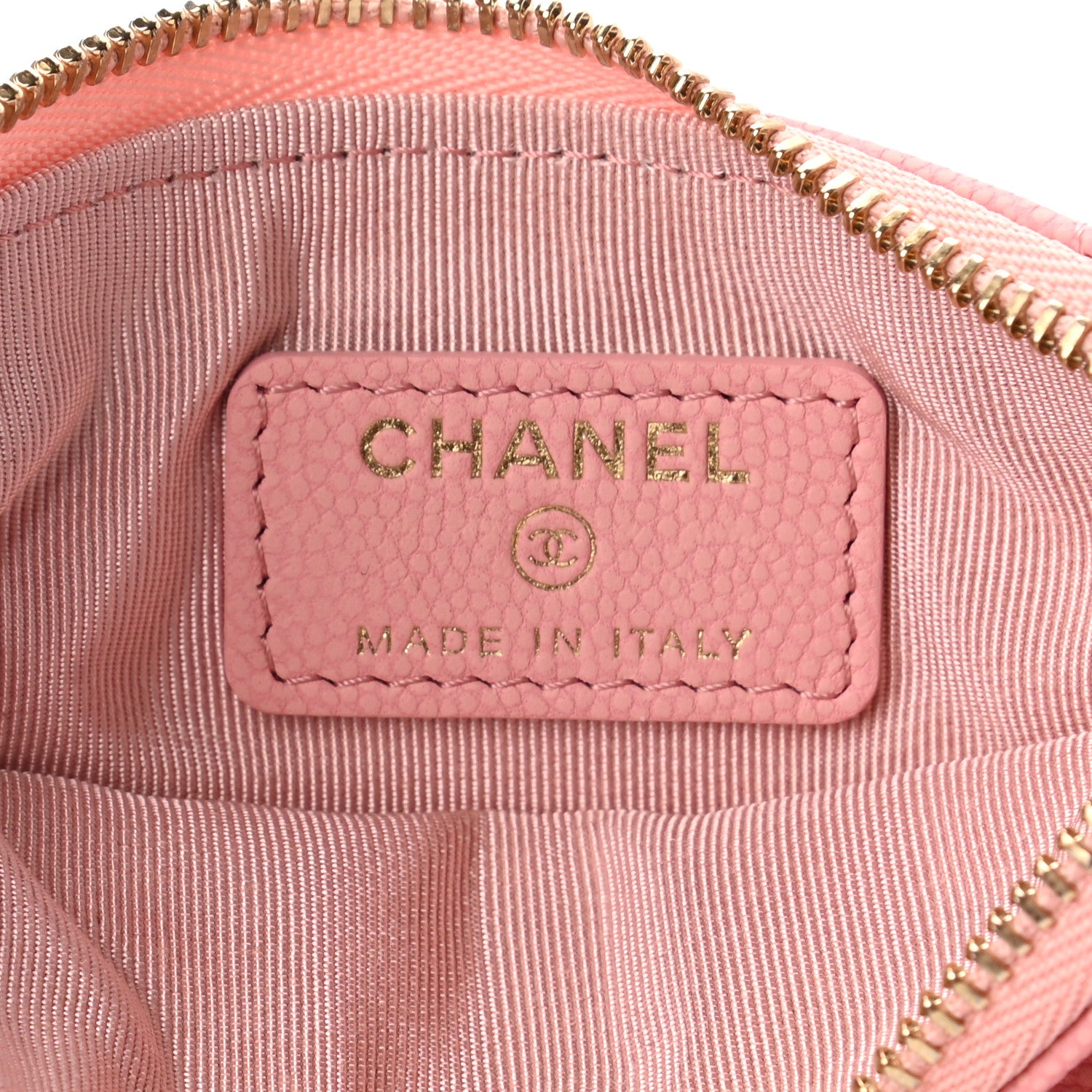 Chanel Flat Caviar Chevron Quilted Small Cosmetic Case Pink 6 of 7