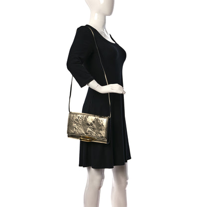 Alexander McQueen Metallic Crash Calfskin The Story Crossbody Bag Gold 2 of 9