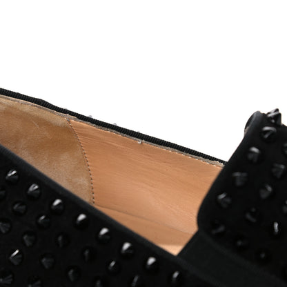 Christian Louboutin Veau Velours Spikes Mens Roller Boat Flat 43.5 Black 13 of 14