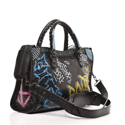 Balenciaga Agneau Graffiti All Over Classic Hardware S City Black Multicolor 3 of 9