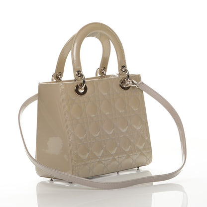 Christian Dior Patent Cannage Medium Lady Dior Grey 3 of 6