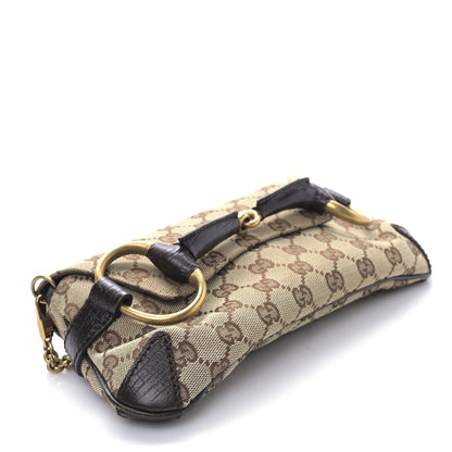 Gucci Monogram Horsebit Clutch Dark Brown 4 of 9