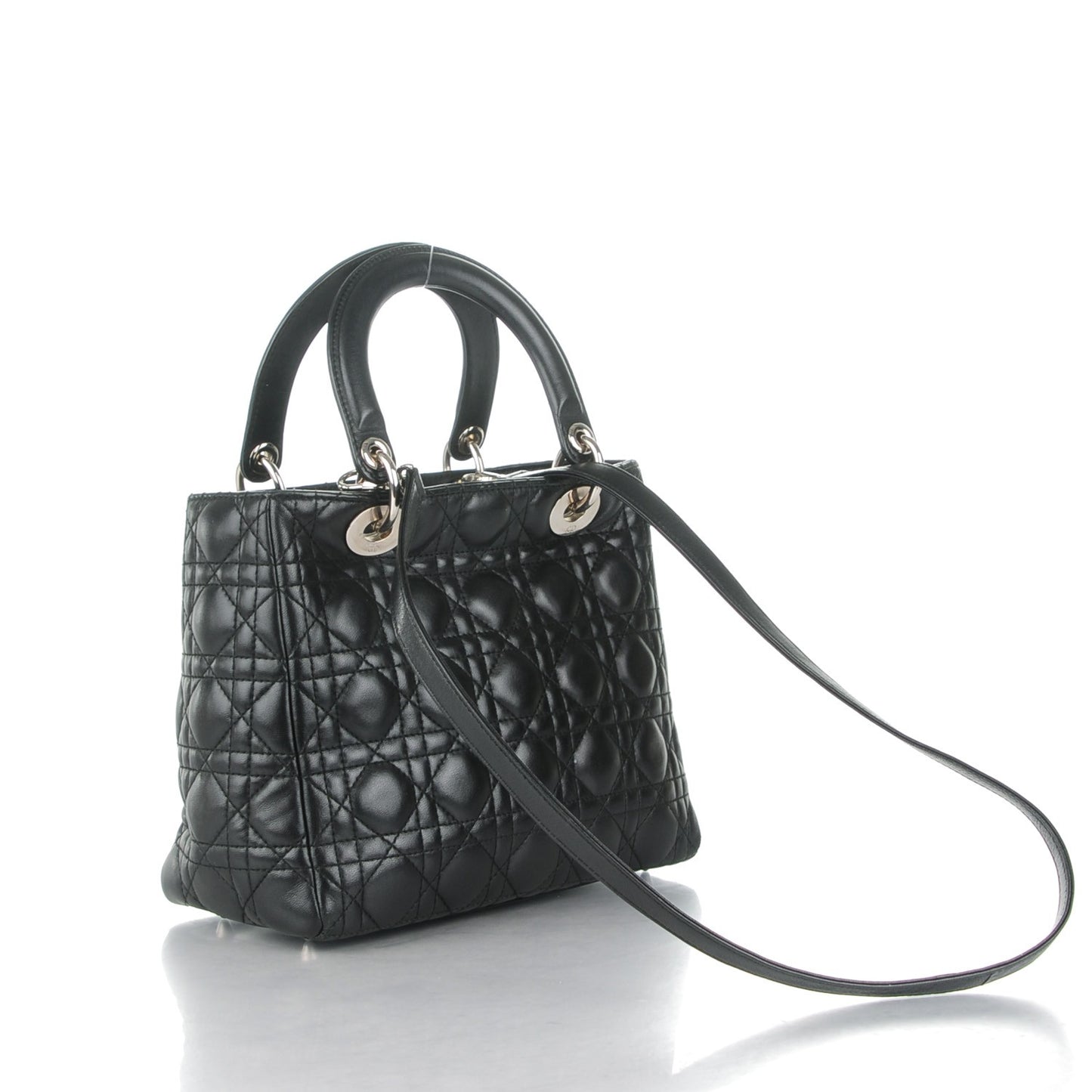 Lambskin Cannage Medium Lady Dior Black