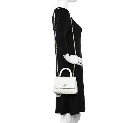 Chanel Iridescent Caviar Quilted Extra Mini Coco Handle Flap White 2 of 11