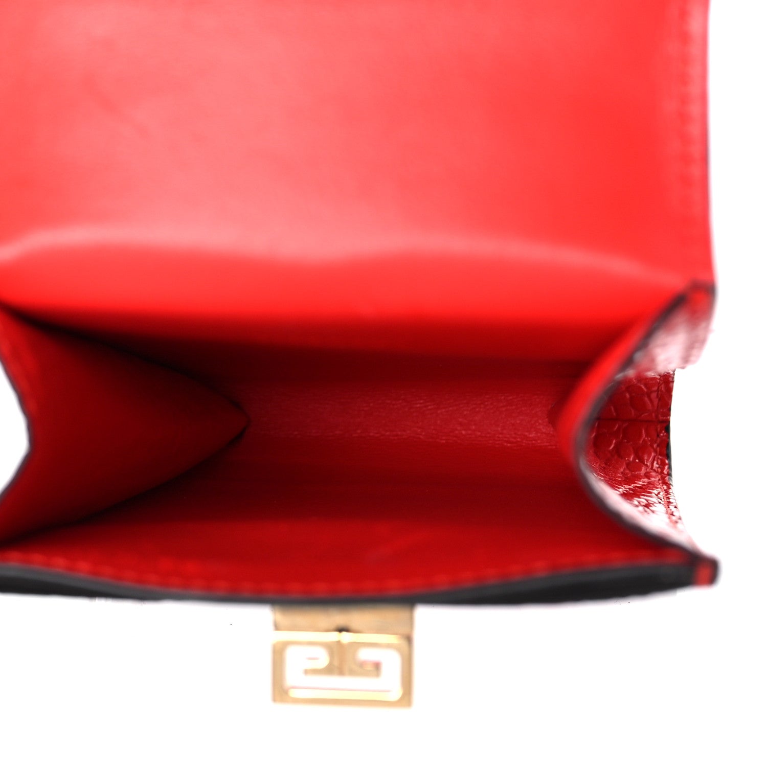 Givenchy Calfskin Crocodile Embossed Mini Phone Crossbody Bag Red 4 of 7