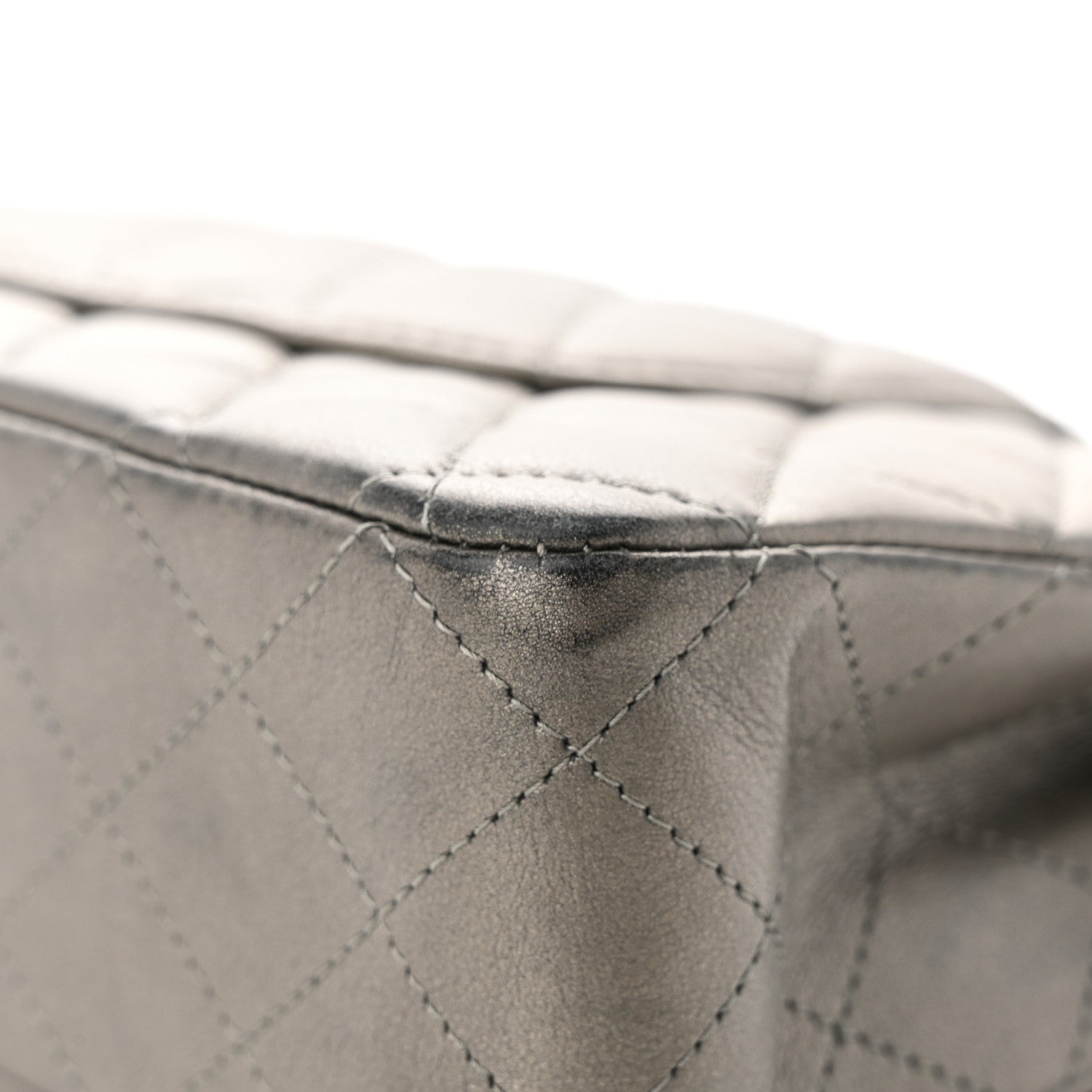 Chanel Metallic Calfskin Quilted Medium Double Flap Ruthenium 12 of 16