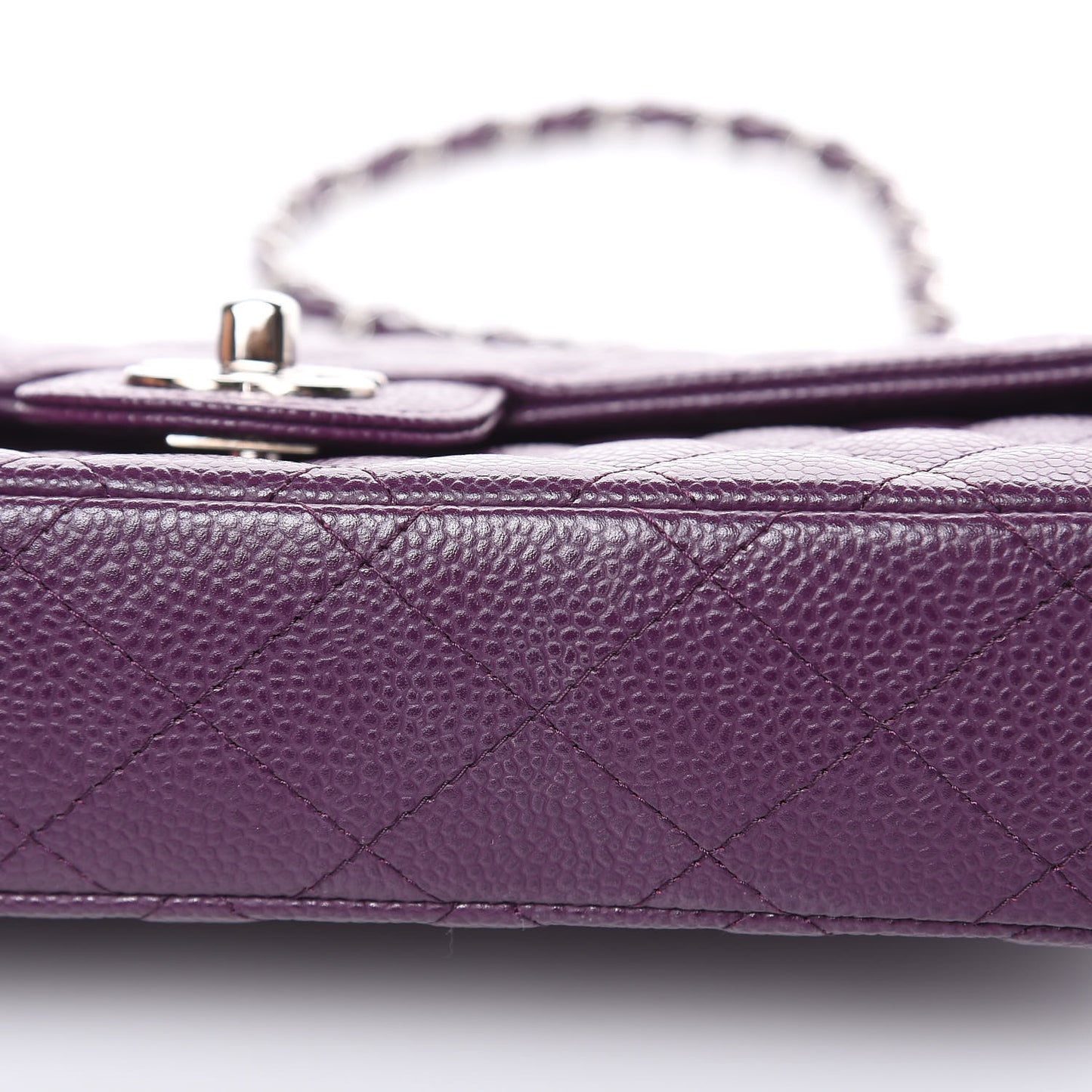 Caviar Quilted East West Flap Purple