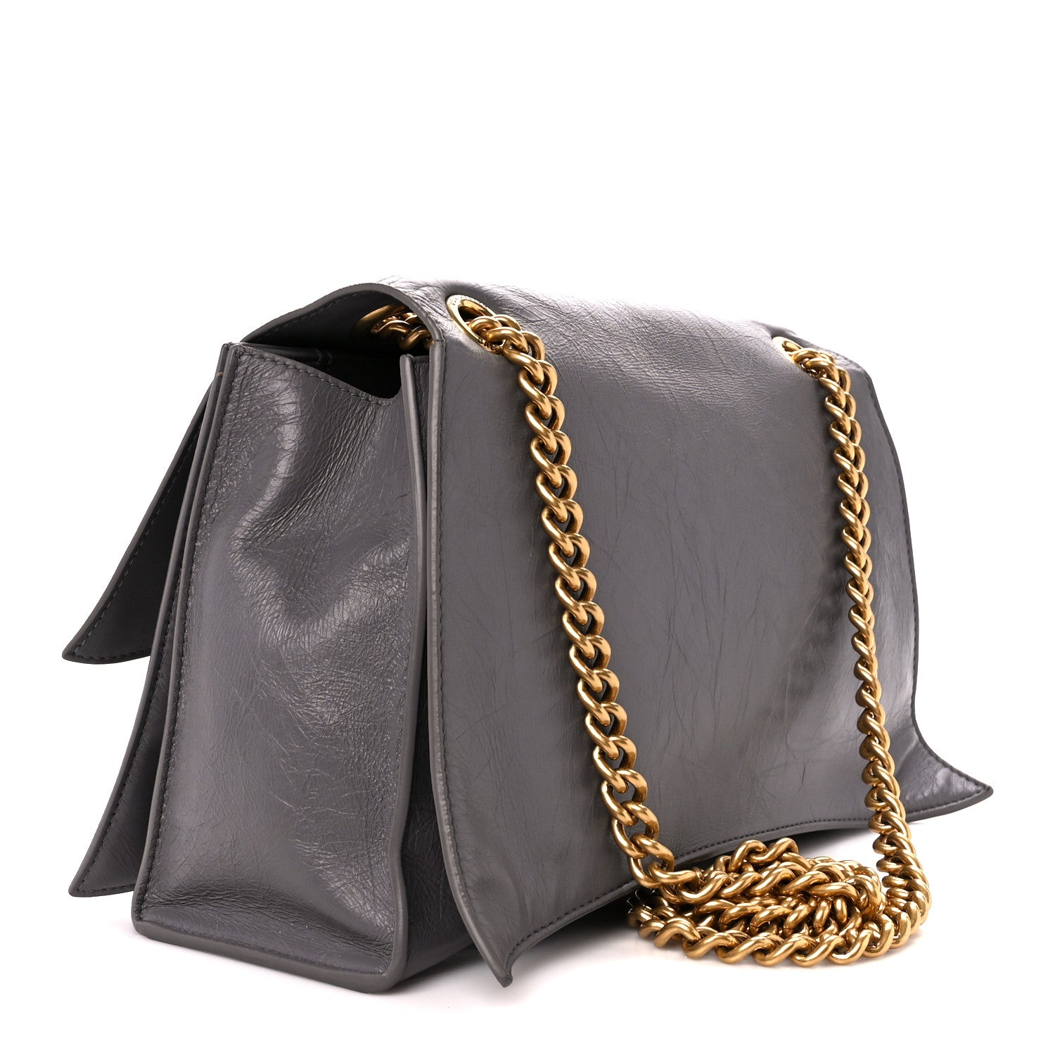 Balenciaga Crushed Calfskin Medium Crush Chain Bag Dark Grey 3 of 12