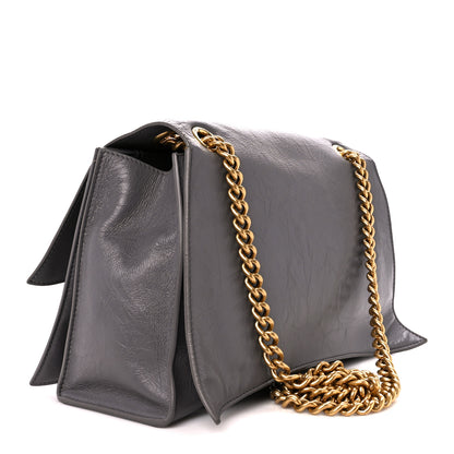 Balenciaga Crushed Calfskin Medium Crush Chain Bag Dark Grey 3 of 12