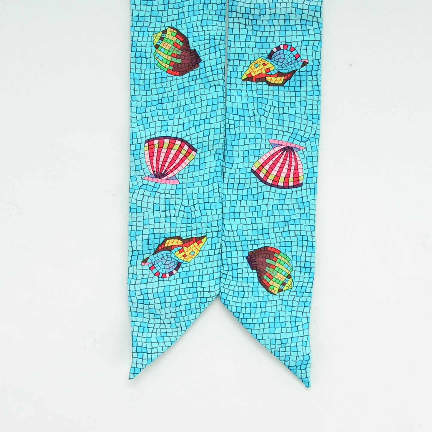 Silk Sea Shells Mosaic Twilly