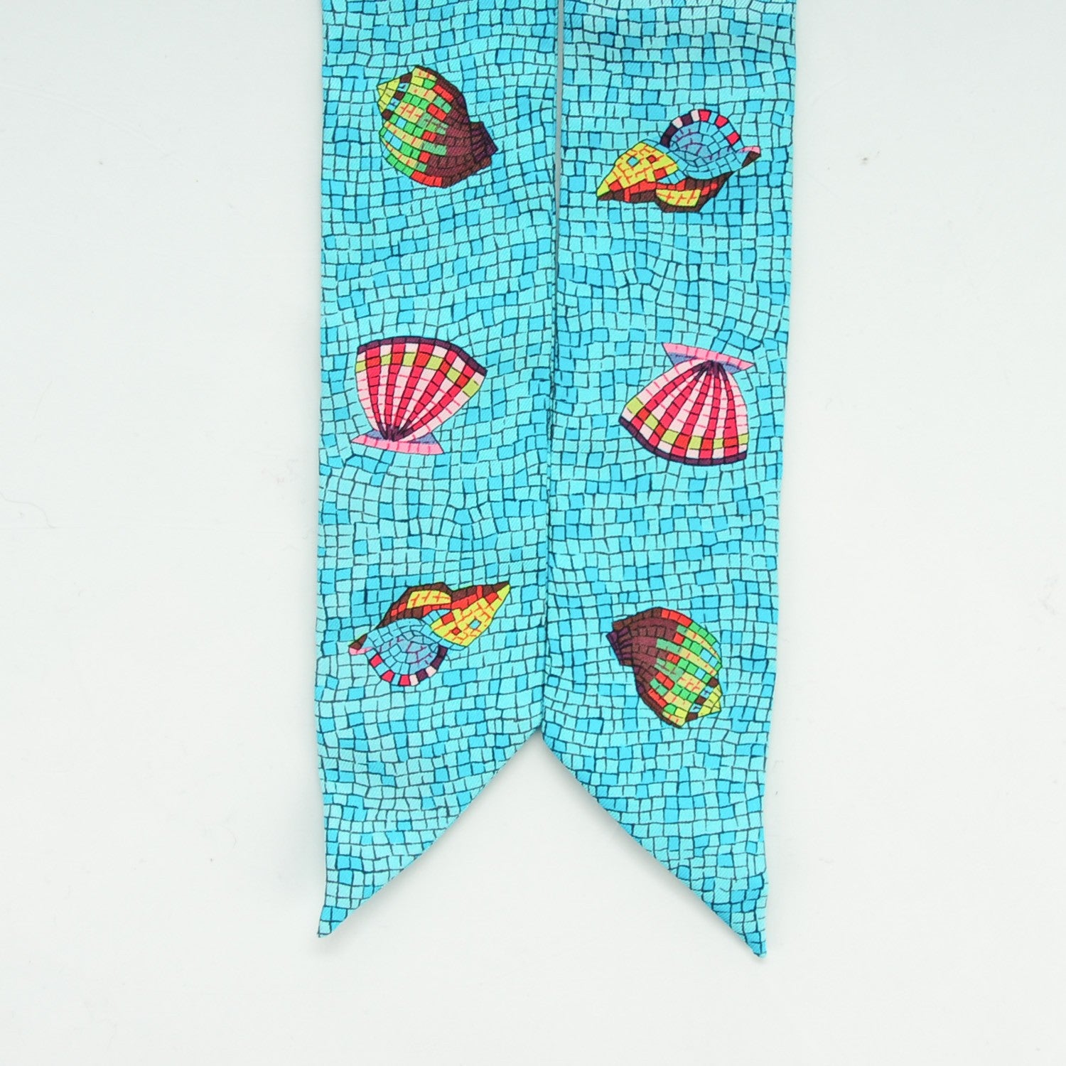 Hermes Silk Sea Shells Mosaic Twilly 3 of 6