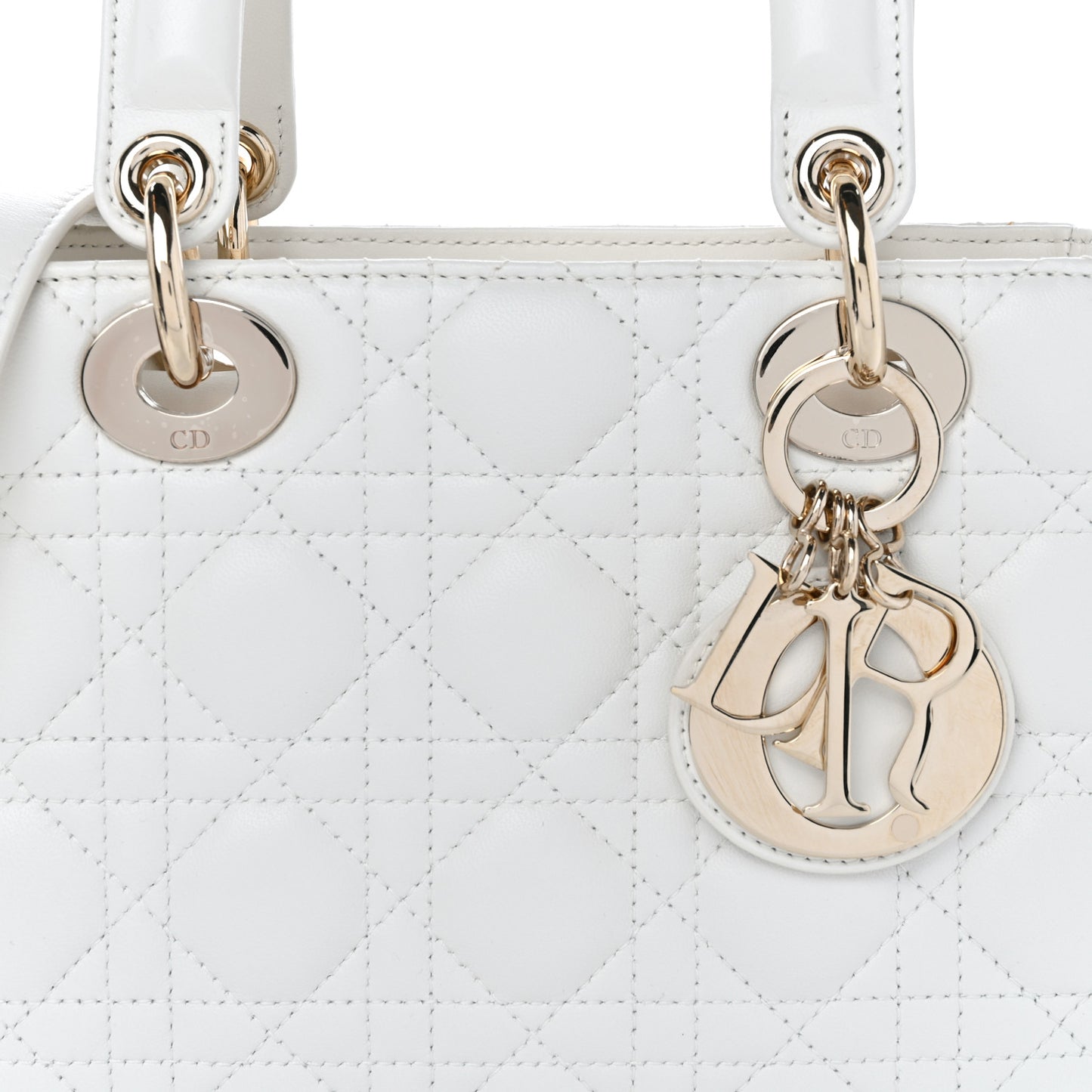 Lambskin Cannage Small My ABCDior Lady Dior White