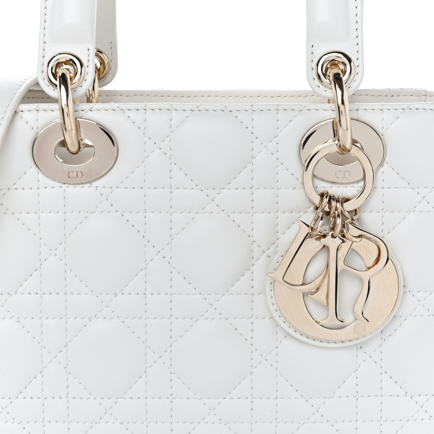 Christian Dior Lambskin Cannage Small My ABCDior Lady Dior White 8 of 11