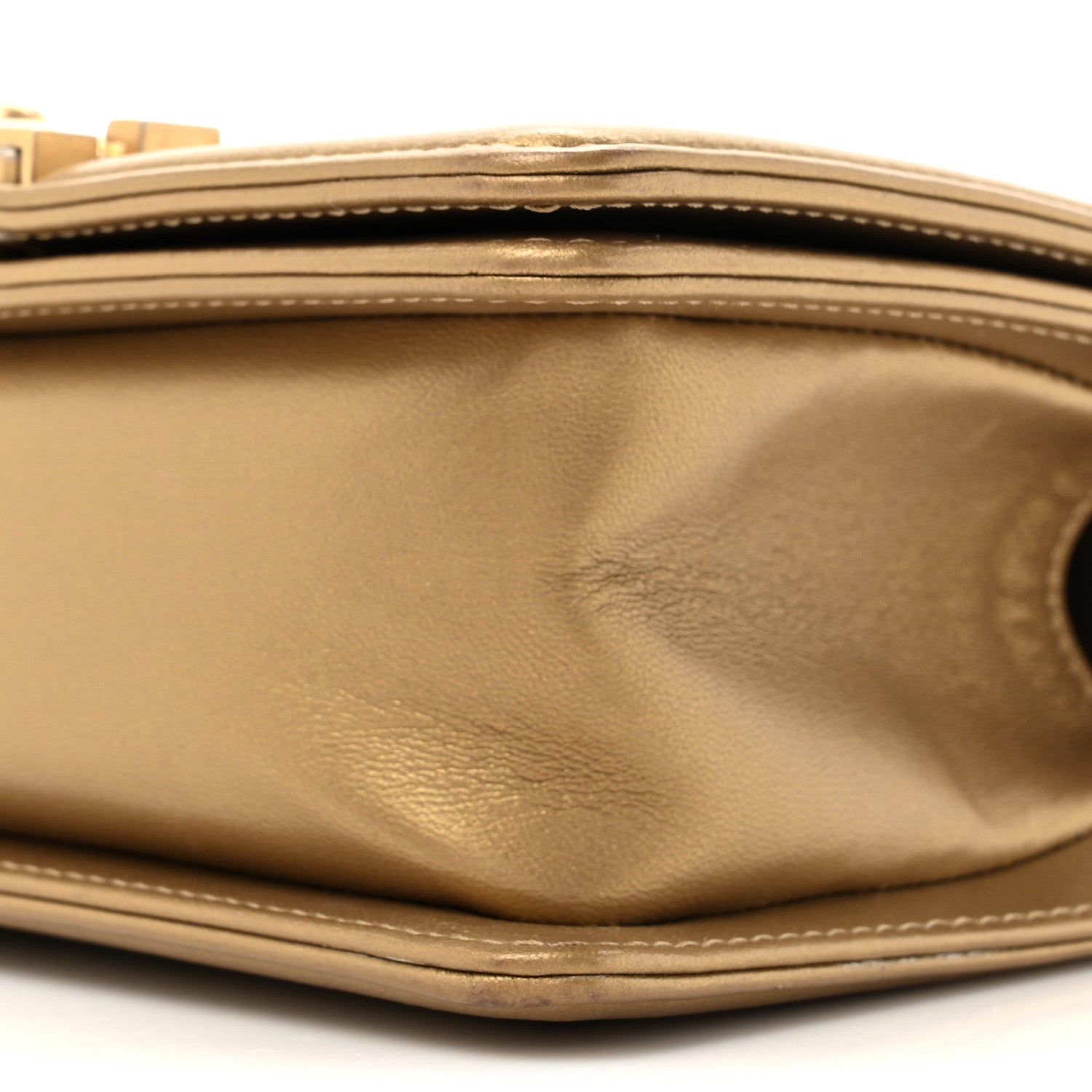 Chanel Metallic Lambskin Woven Small Boy Flap Black Gold 9 of 13
