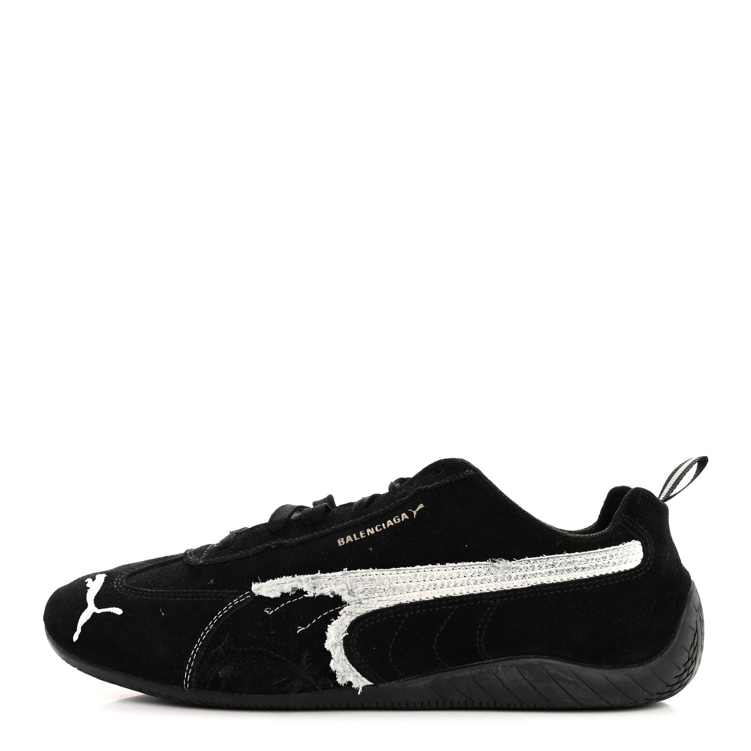 Balenciaga X PUMA Suede Mens Distressed Speedcat Sneakers 44 Black White 1 of 10