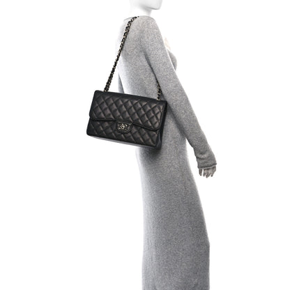 Chanel Caviar Quilted Jumbo Double Flap Black 2 of 10