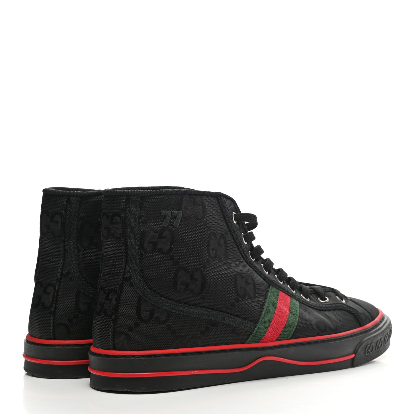 Econyl Nylon Web Monogram Off The Grid Mens 1977 Tennis High Top Sneakers 11.5 Black