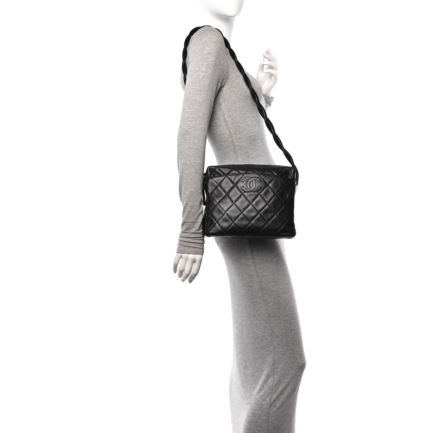 Chanel Lambskin Quilted Messenger Bag Black 2 of 13