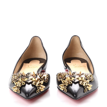 Christian Louboutin Nappa Farfaclou Spike Flats 39.5 Black 2 of 8