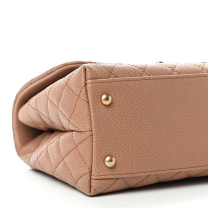 Chanel Caviar Lizard Embossed Quilted Small Coco Handle Flap Beige 6 of 9