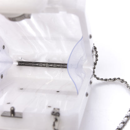 Chanel Marbled Plexiglass Buonasera Perfume Bottle Clutch White 5 of 8