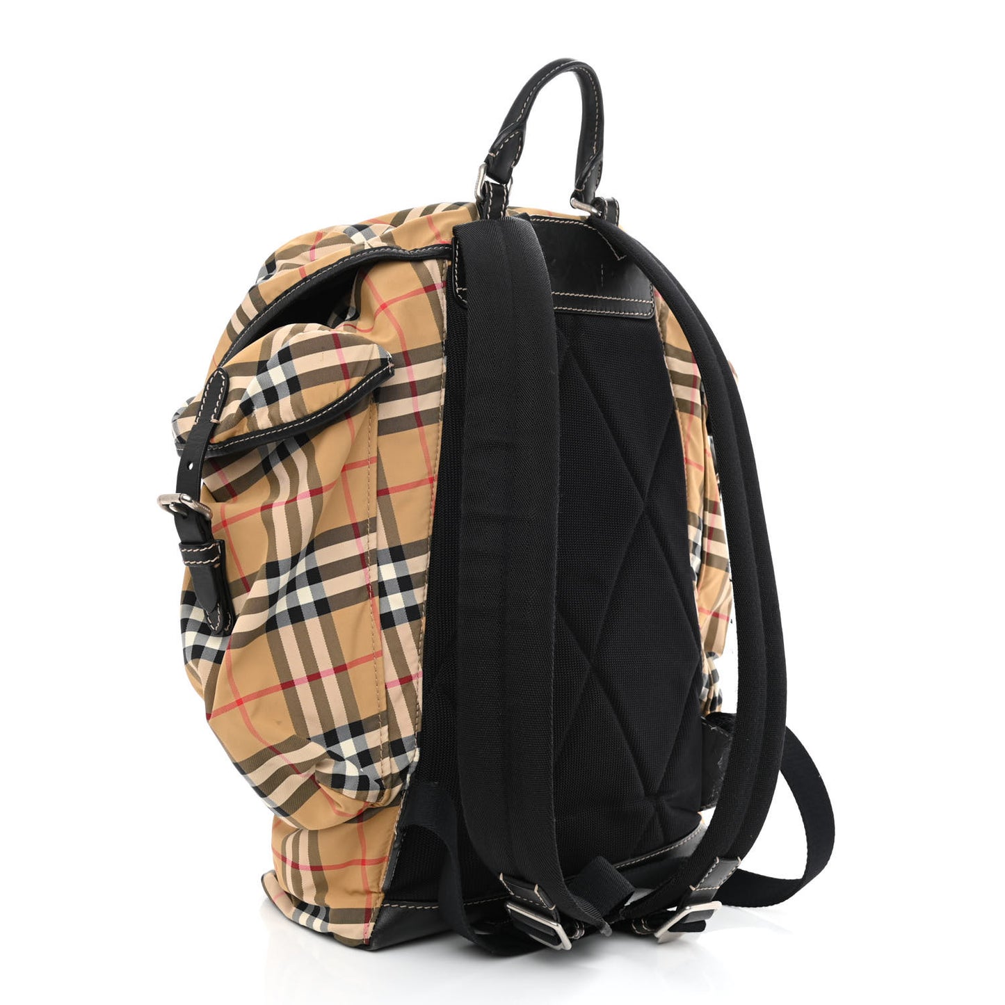 Nylon Vintage Check Medium Rucksack Backpack Antique Yellow