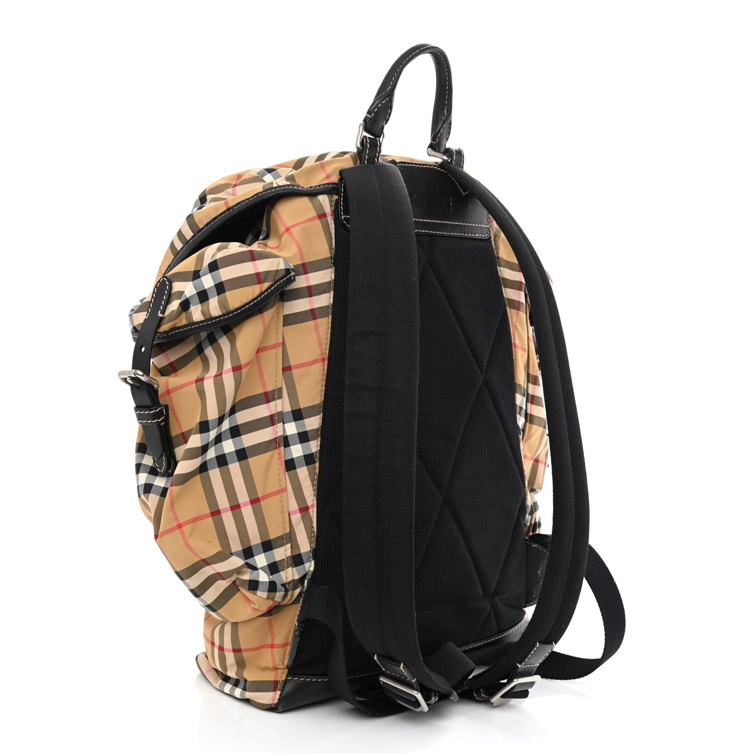 Burberry Nylon Vintage Check Medium Rucksack Backpack Antique Yellow 3 of 14